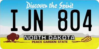 ND license plate IJN804
