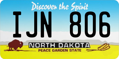 ND license plate IJN806