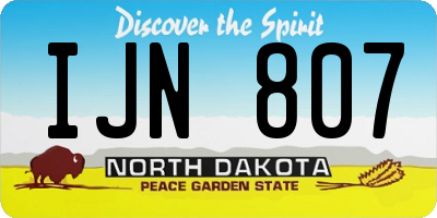 ND license plate IJN807