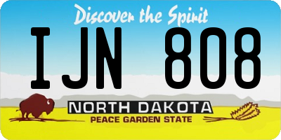 ND license plate IJN808