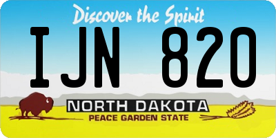 ND license plate IJN820