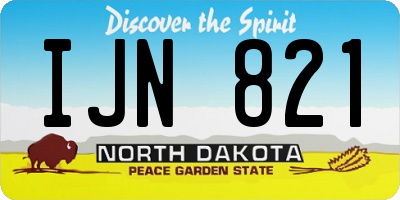 ND license plate IJN821