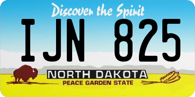 ND license plate IJN825