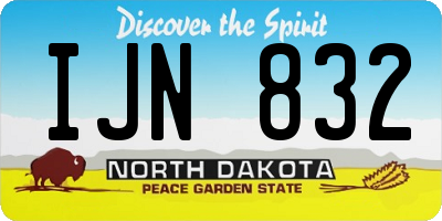 ND license plate IJN832