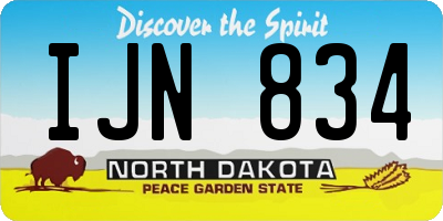ND license plate IJN834