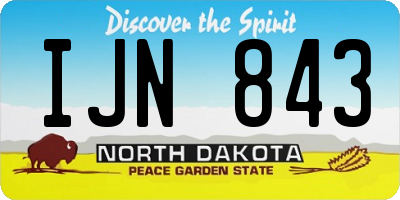 ND license plate IJN843