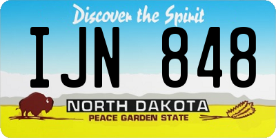 ND license plate IJN848