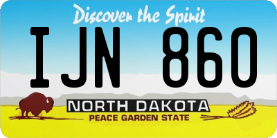 ND license plate IJN860