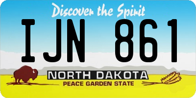 ND license plate IJN861
