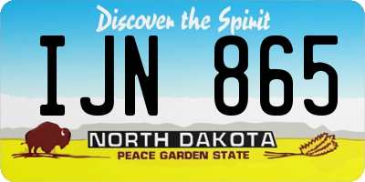 ND license plate IJN865