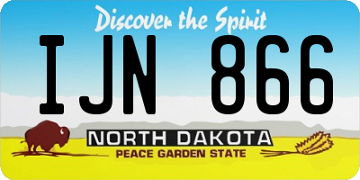 ND license plate IJN866