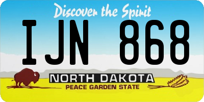 ND license plate IJN868