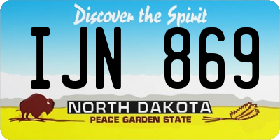 ND license plate IJN869