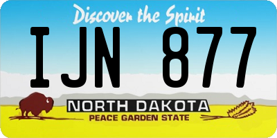 ND license plate IJN877
