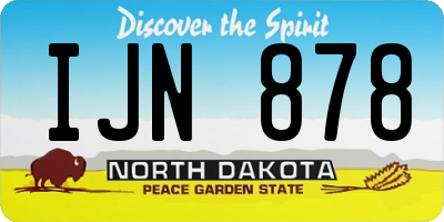 ND license plate IJN878