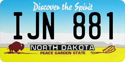ND license plate IJN881