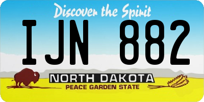 ND license plate IJN882