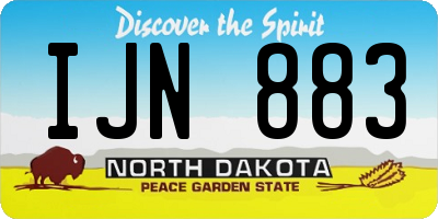 ND license plate IJN883