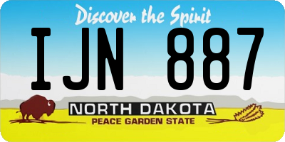 ND license plate IJN887