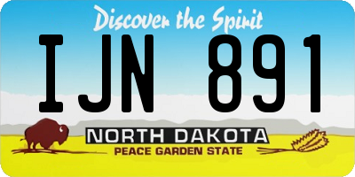 ND license plate IJN891