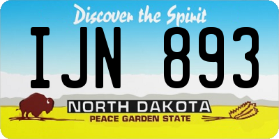 ND license plate IJN893