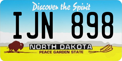 ND license plate IJN898
