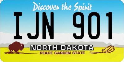 ND license plate IJN901