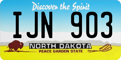 ND license plate IJN903