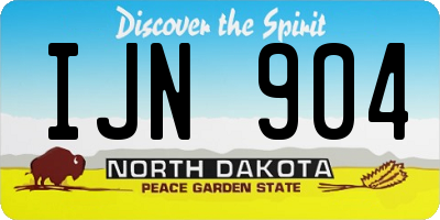 ND license plate IJN904