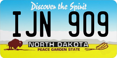 ND license plate IJN909