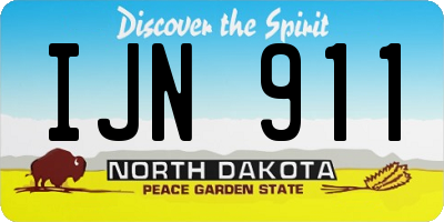 ND license plate IJN911