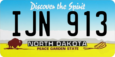 ND license plate IJN913