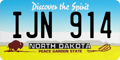 ND license plate IJN914