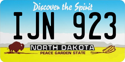 ND license plate IJN923