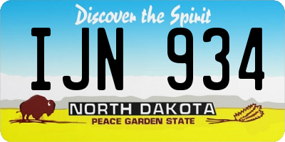 ND license plate IJN934