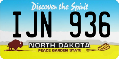ND license plate IJN936