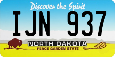ND license plate IJN937