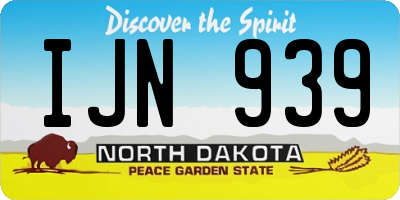 ND license plate IJN939