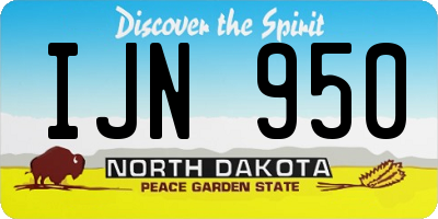 ND license plate IJN950