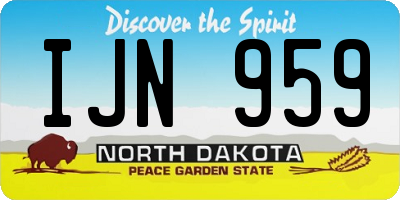ND license plate IJN959