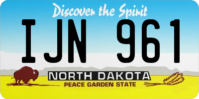 ND license plate IJN961