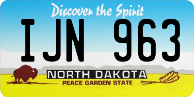 ND license plate IJN963