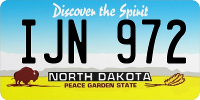 ND license plate IJN972