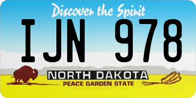 ND license plate IJN978