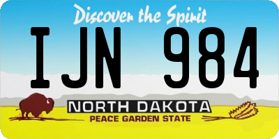 ND license plate IJN984
