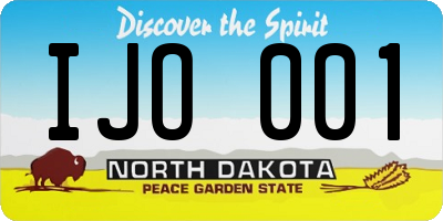 ND license plate IJO001
