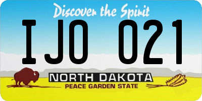 ND license plate IJO021
