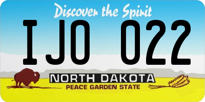 ND license plate IJO022
