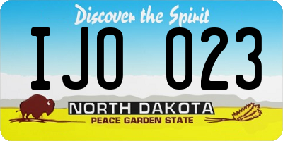ND license plate IJO023