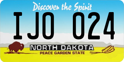 ND license plate IJO024